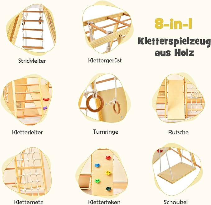 Indoor-Klettergerüst "8 in 1" von Dreamade